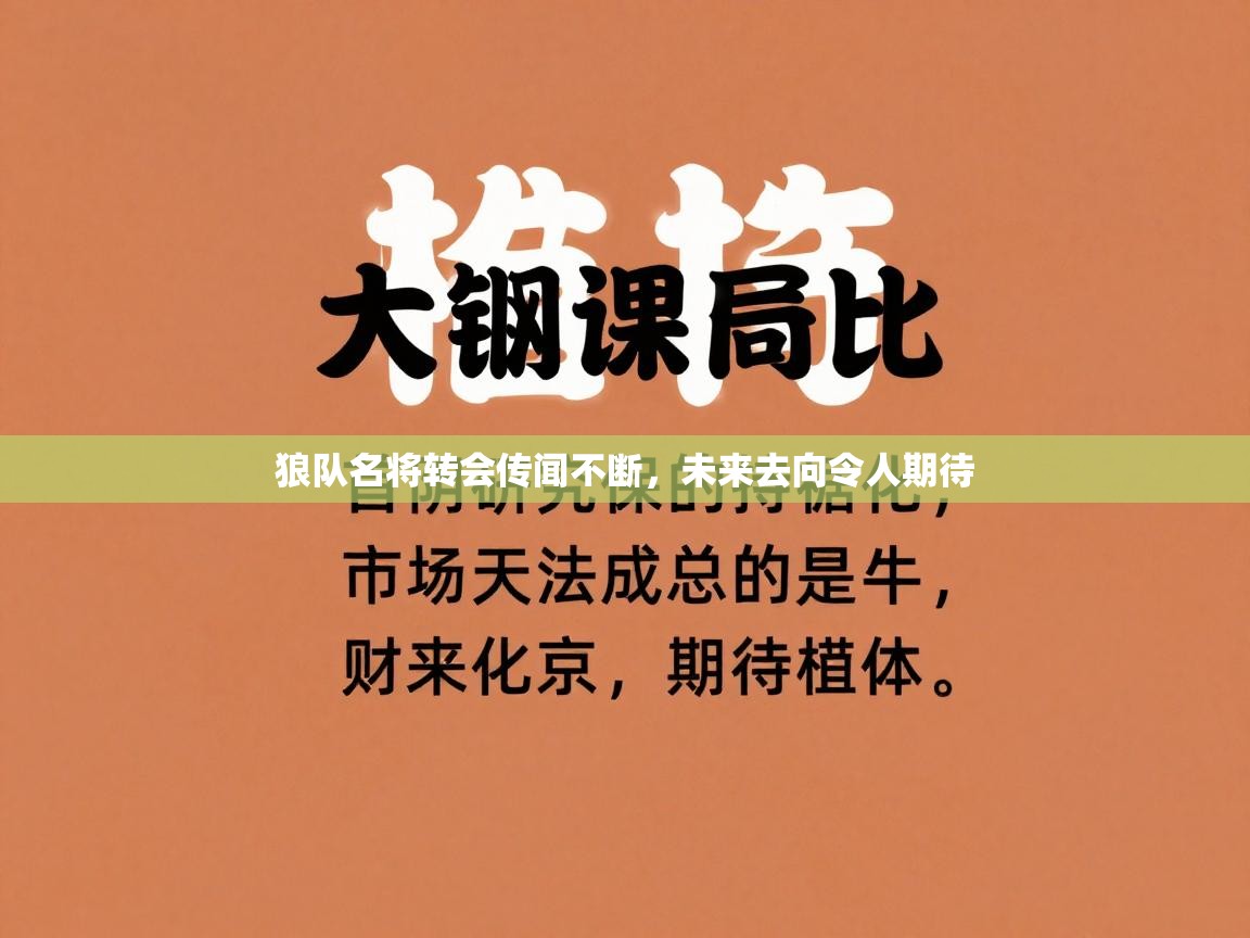 狼队名将转会传闻不断,未来去向令人期待 第1张